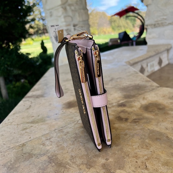 Michael Kors Md signature Abbey backpack&wallet set Brown soft pink NWT - Picture 8 of 15